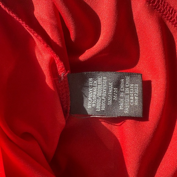 Suzy Shier Vibrant Red Midi Dress, great for Christmas - Picture 9 of 10